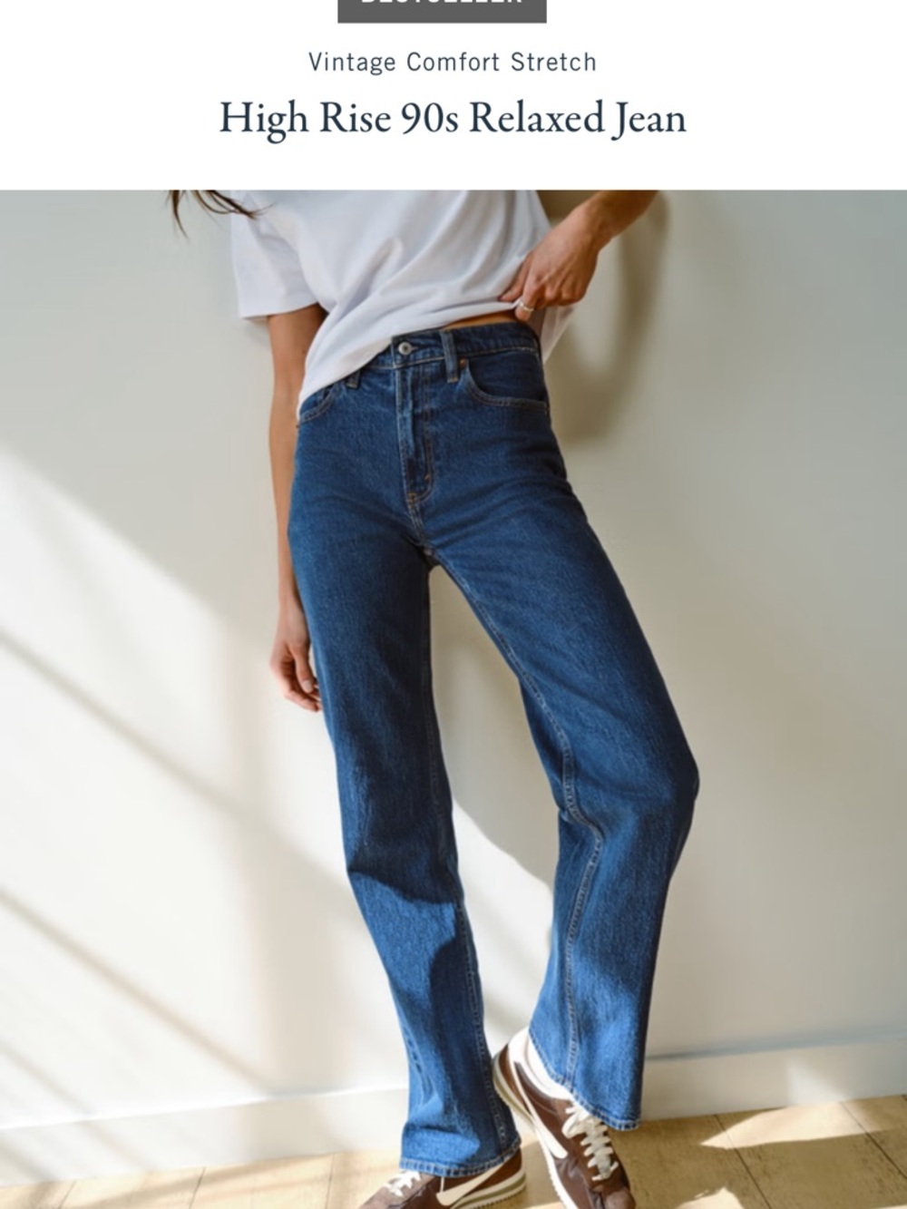 Abercrombie & Fitch High-Rise 90s Relaxed Jeans - Dark Blue Wash